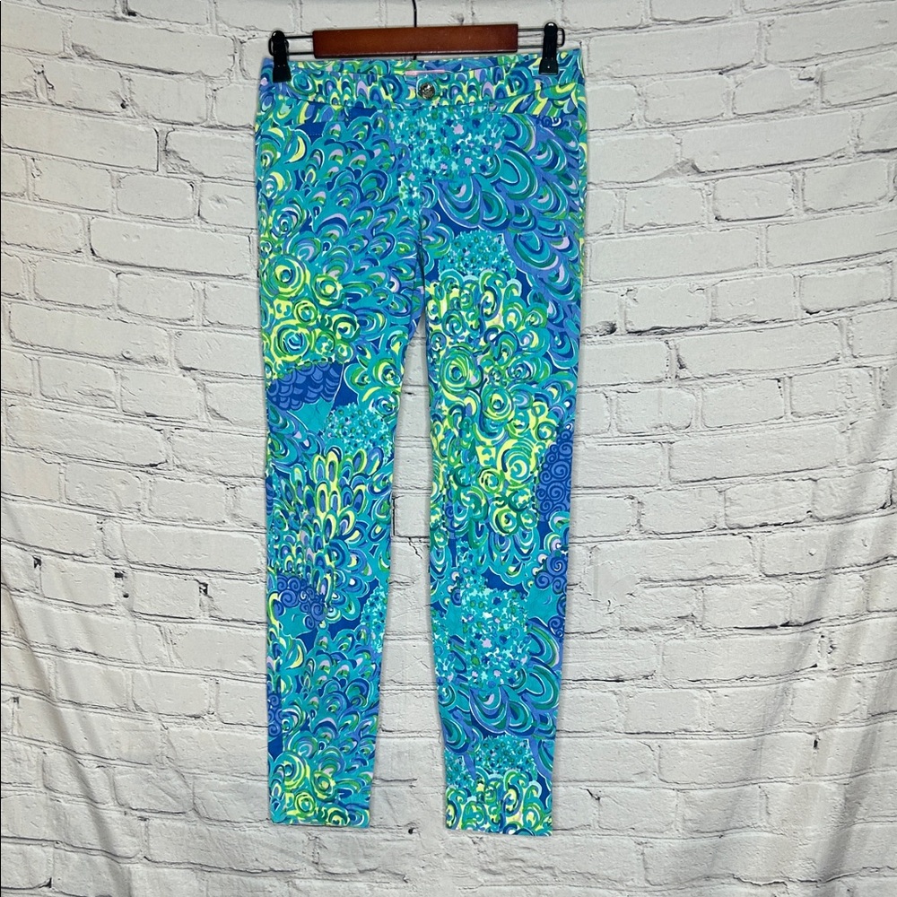 Lilly Pulitzer Colorful Print Skinny Pants Size 0